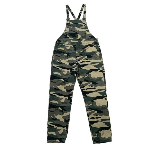 Rolla's Mens Trade Overalls M Green Camo Camouflage Pockets Utility Straight Leg - Picture 1 of 13